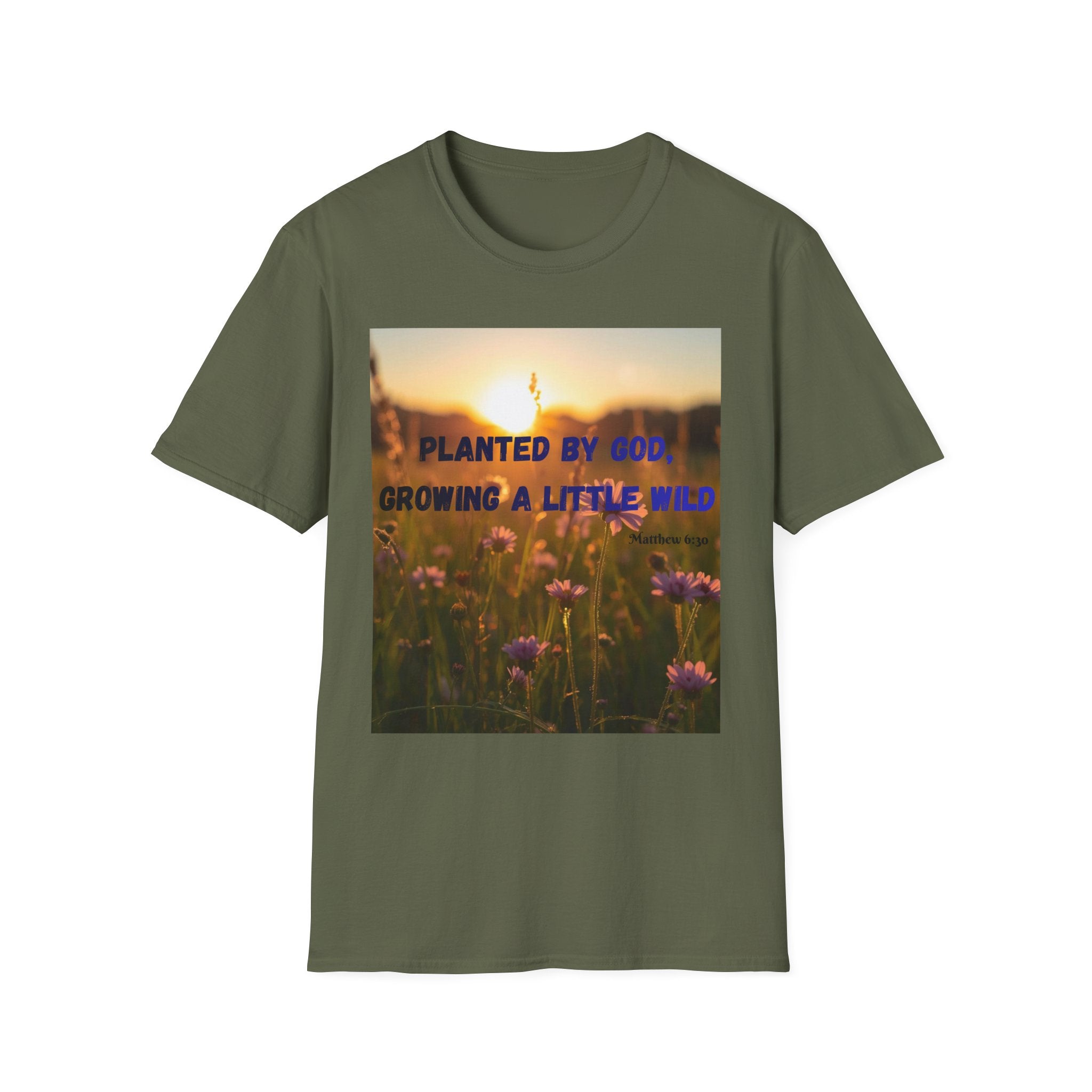 Planted by God Floral T-Shirt — "Planted by God, Growing a Little Wild" Christian Nature Tee