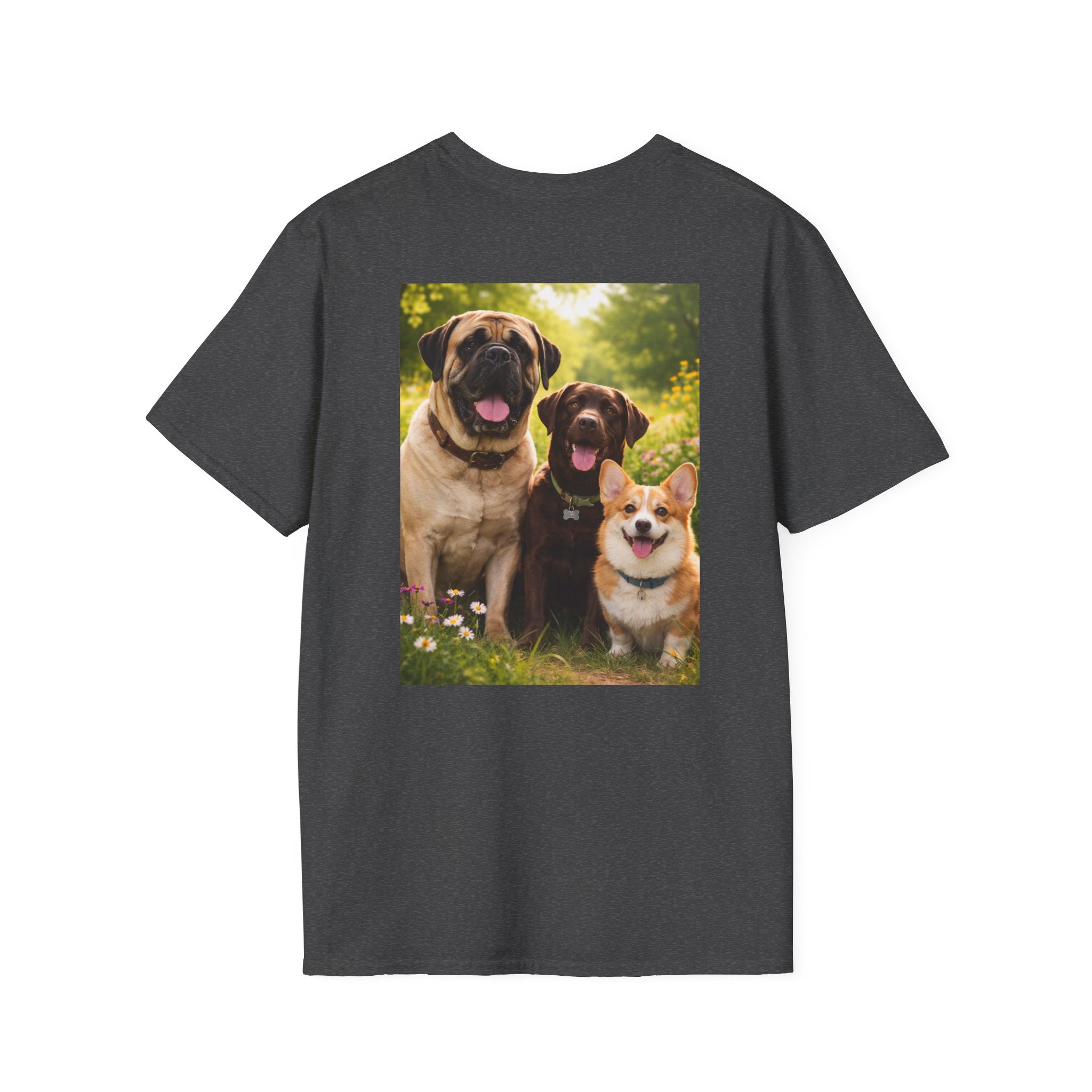 Love Jesus. Pet Dogs. Be Happy. T-Shirt — Christian Dog Lover Tee