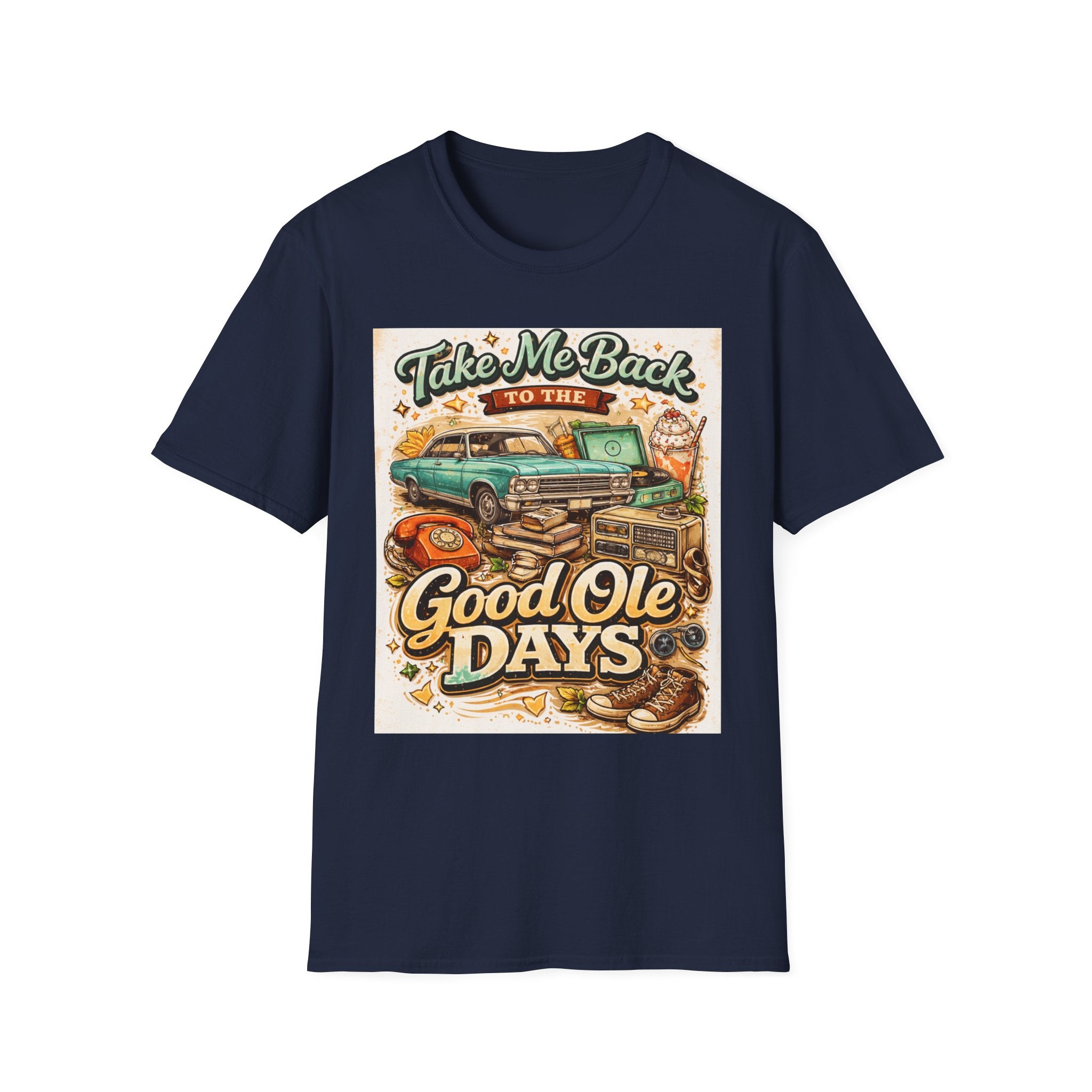 Good Ole Days T-Shirt, Retro Classic Car Vintage Nostalgia Tee