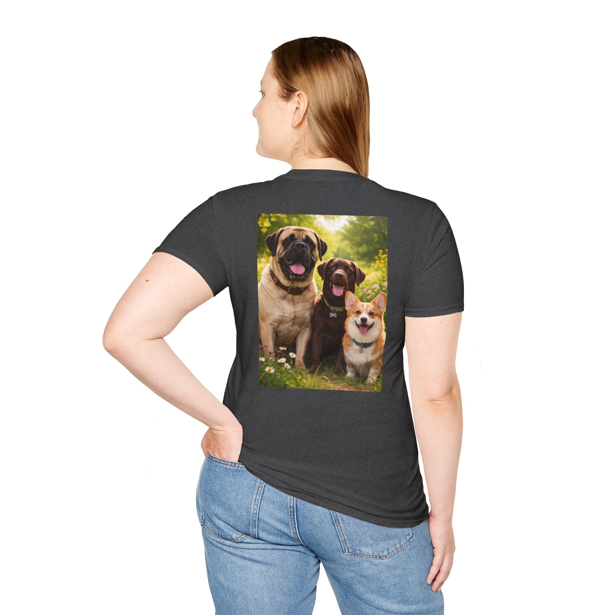 Love Jesus. Pet Dogs. Be Happy. T-Shirt — Christian Dog Lover Tee
