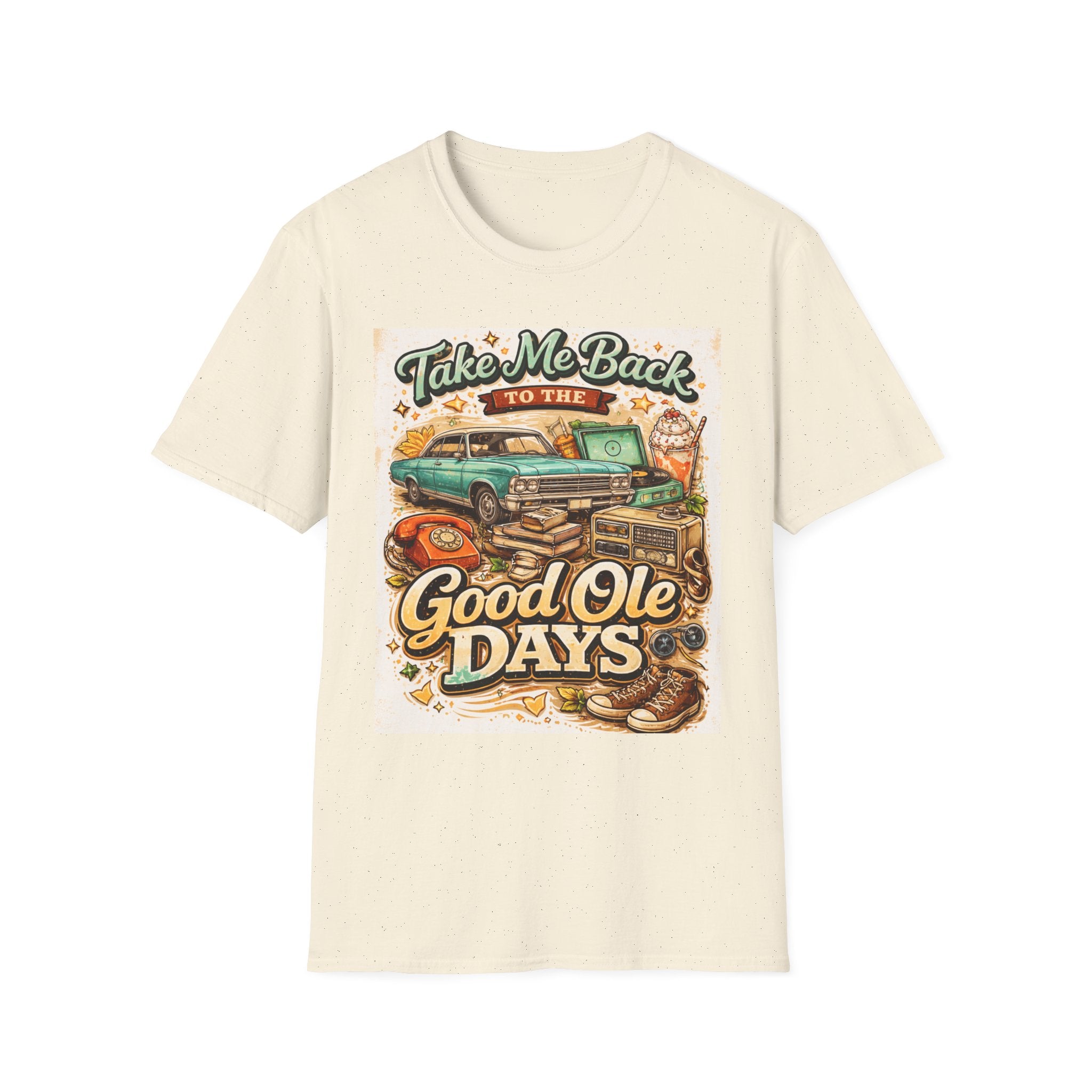 Good Ole Days T-Shirt, Retro Classic Car Vintage Nostalgia Tee