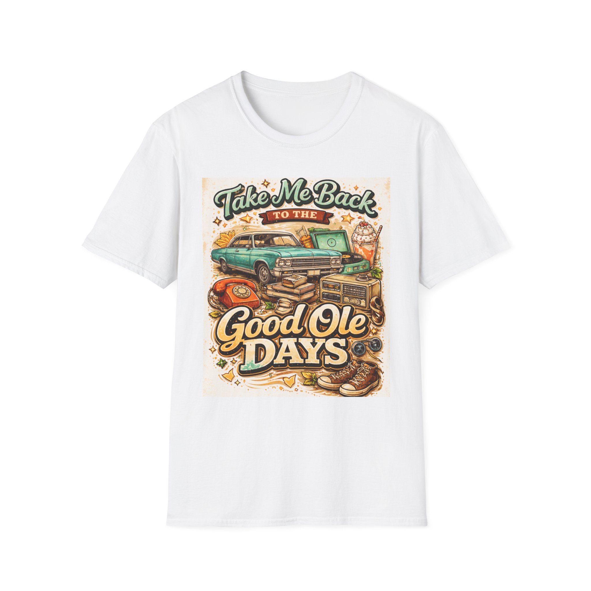 Good Ole Days T-Shirt, Retro Classic Car Vintage Nostalgia Tee