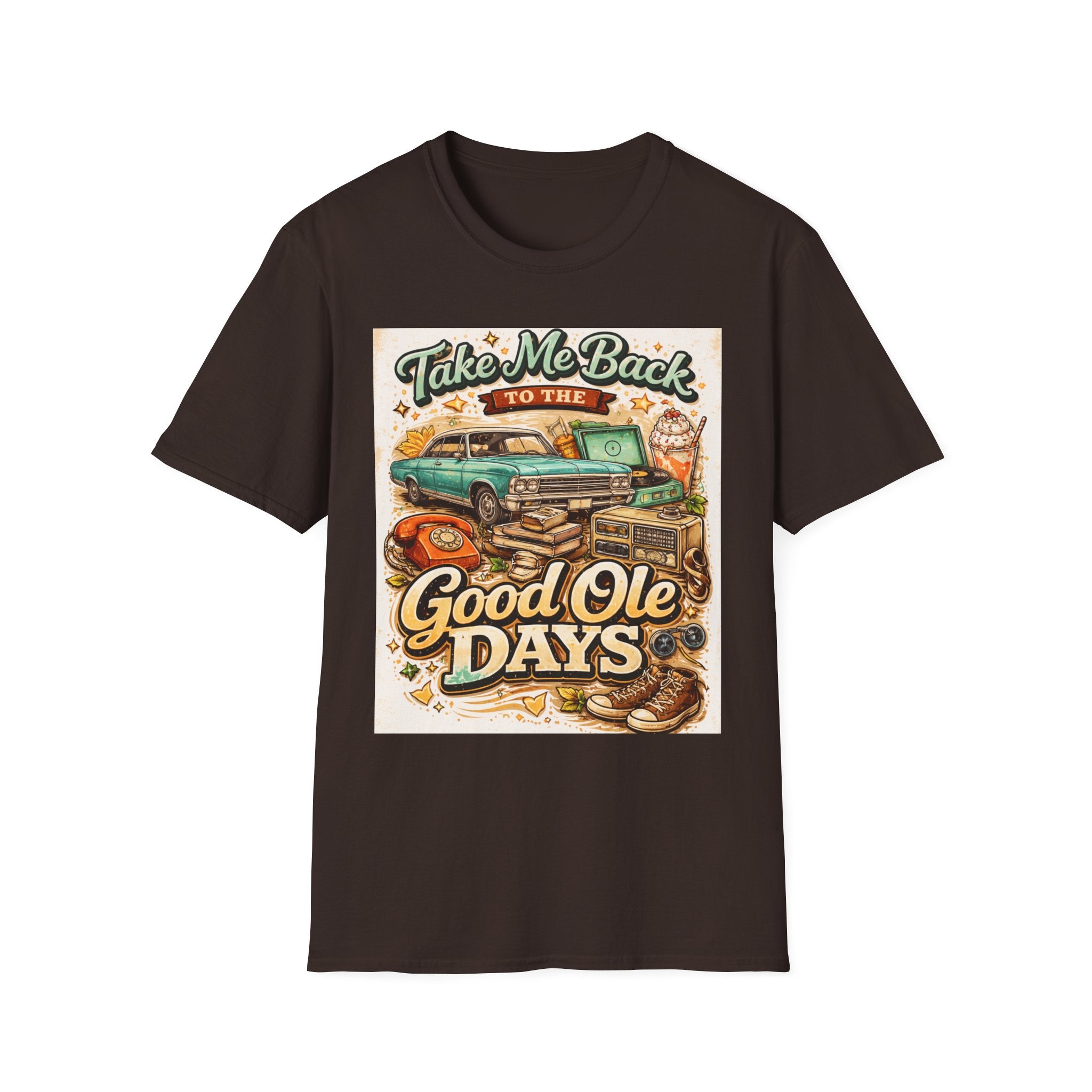 Good Ole Days T-Shirt, Retro Classic Car Vintage Nostalgia Tee