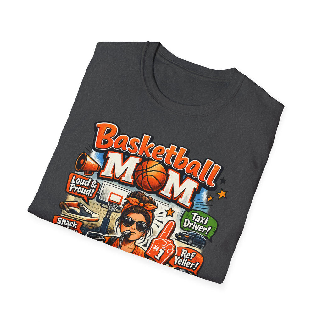 Basketball Mom T-Shirt. Funny 'Basketball MOM' Graphic Tee for Cheerful Sports Moms