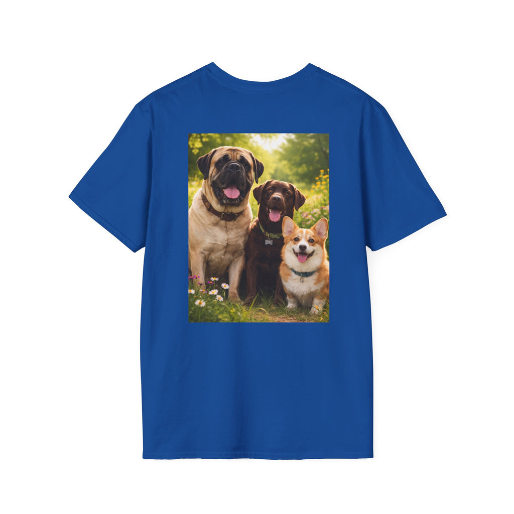 Love Jesus. Pet Dogs. Be Happy. T-Shirt — Christian Dog Lover Tee