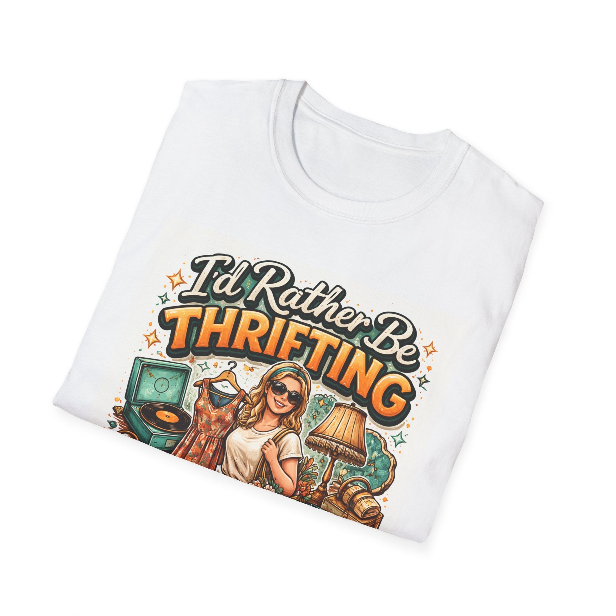 I'd Rather Be Thrifting T-Shirt, Vintage Thrift Store Graphic Tee