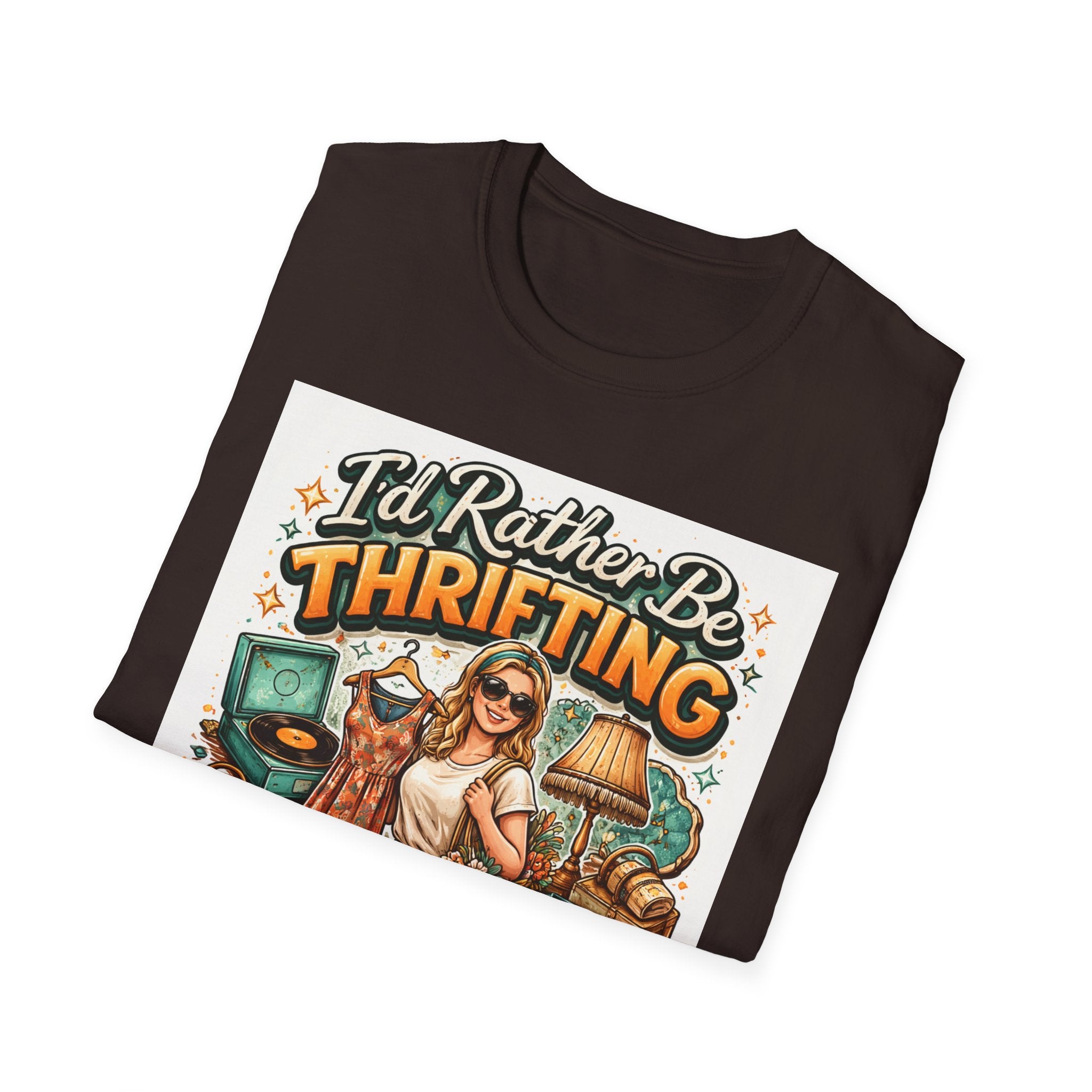 I'd Rather Be Thrifting T-Shirt, Vintage Thrift Store Graphic Tee