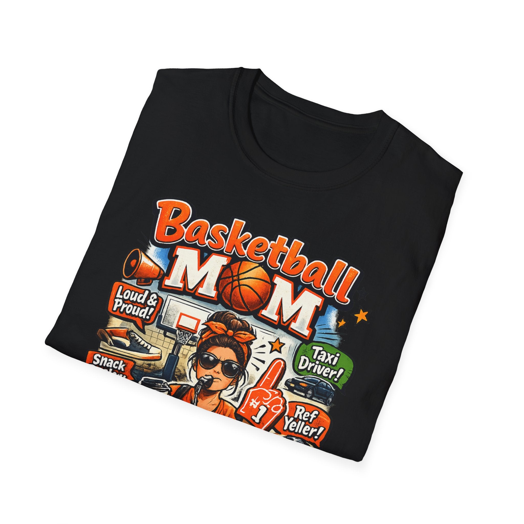 Basketball Mom T-Shirt. Funny 'Basketball MOM' Graphic Tee for Cheerful Sports Moms