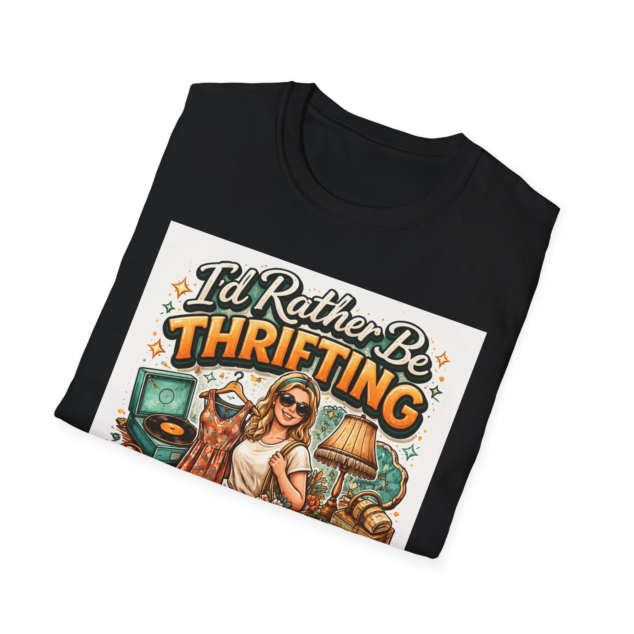 I'd Rather Be Thrifting T-Shirt, Vintage Thrift Store Graphic Tee