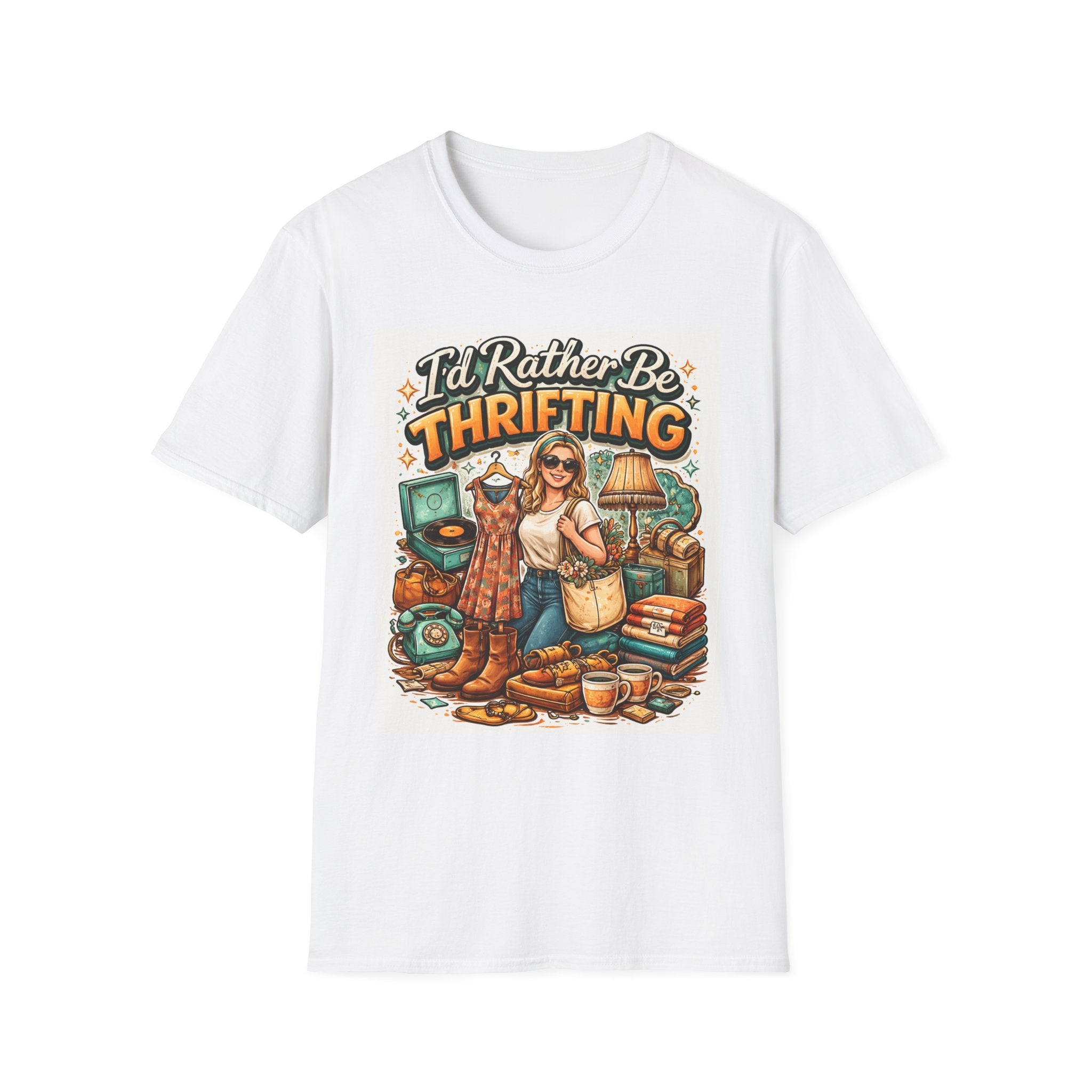 I'd Rather Be Thrifting T-Shirt, Vintage Thrift Store Graphic Tee