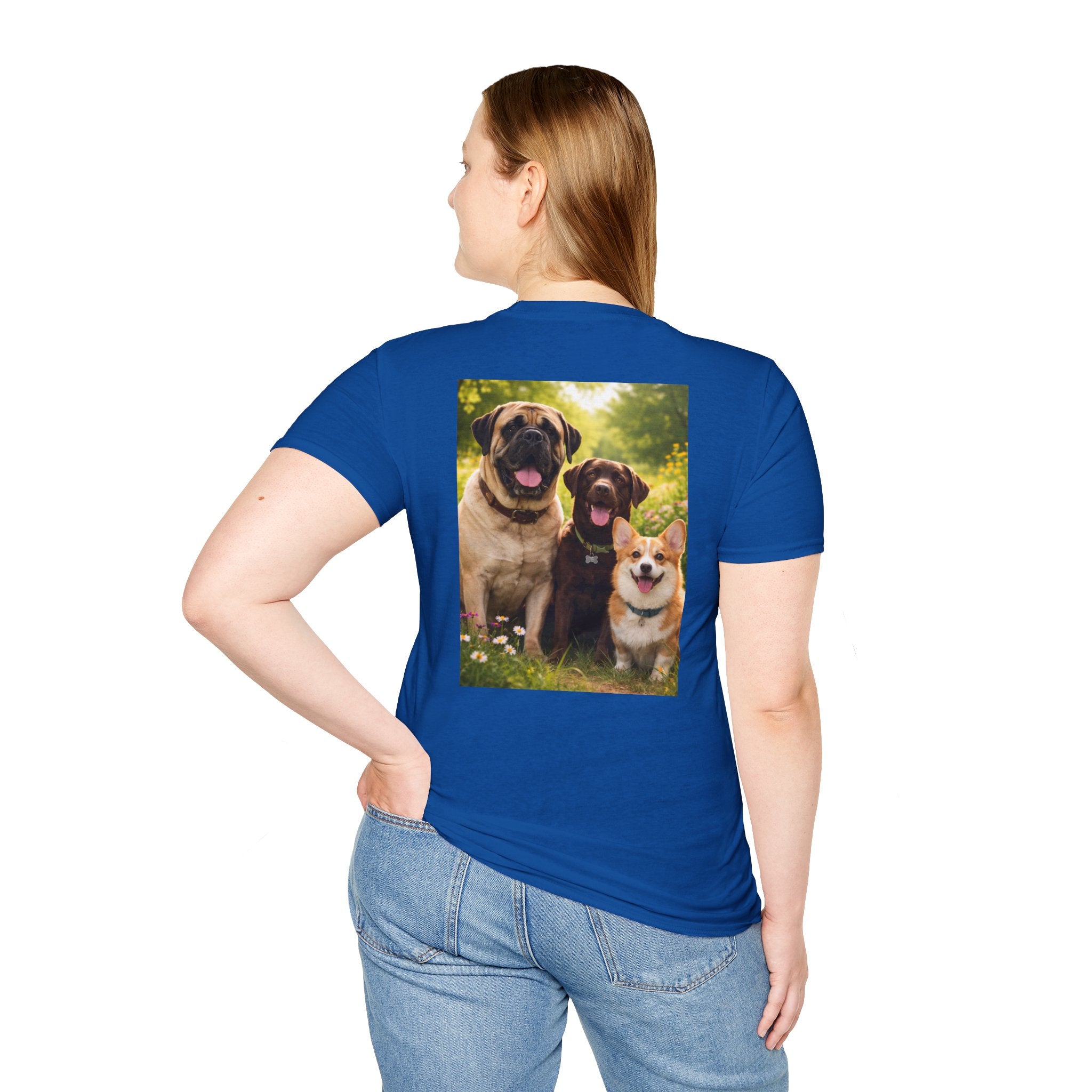 Love Jesus. Pet Dogs. Be Happy. T-Shirt — Christian Dog Lover Tee