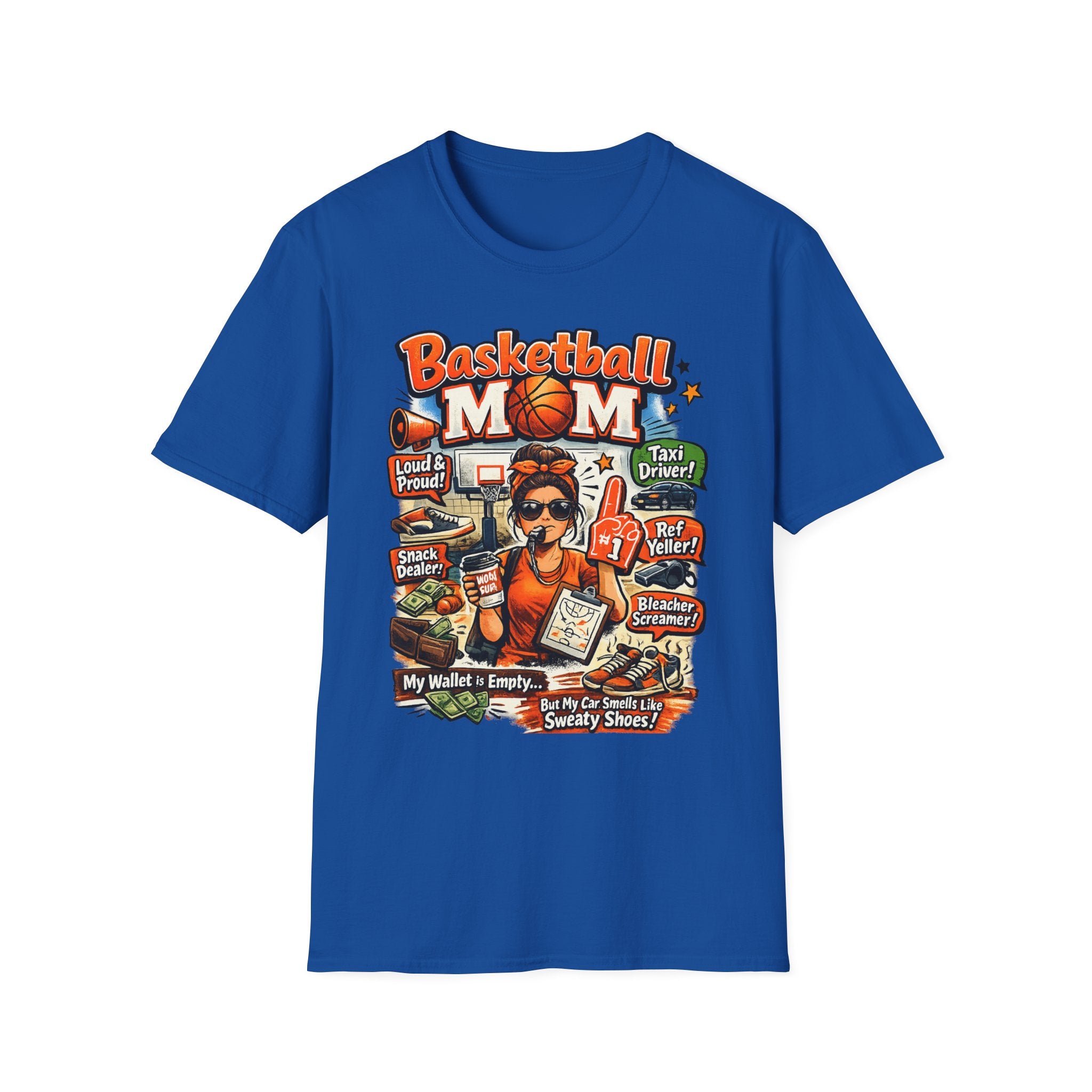 Basketball Mom T-Shirt. Funny 'Basketball MOM' Graphic Tee for Cheerful Sports Moms