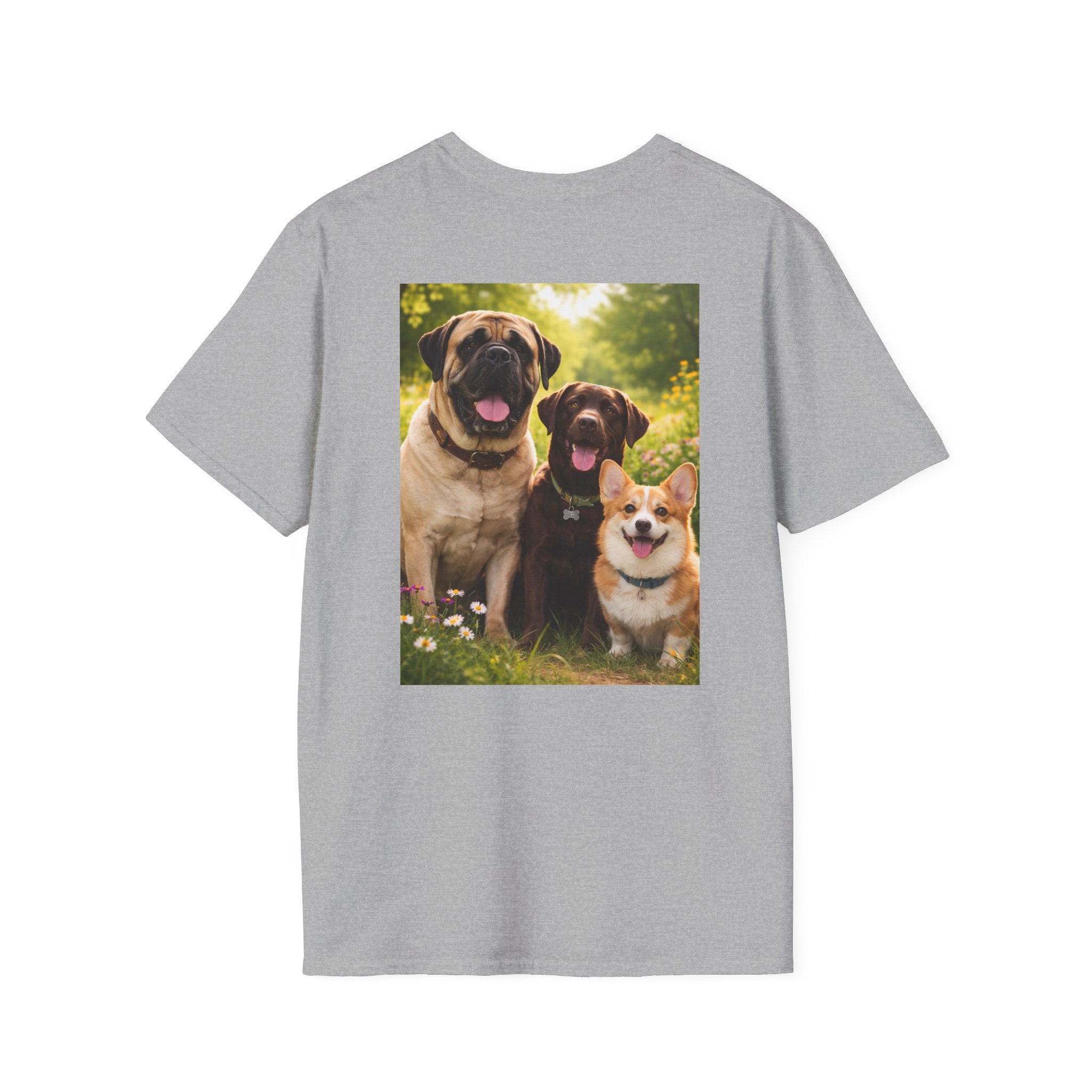 Love Jesus. Pet Dogs. Be Happy. T-Shirt — Christian Dog Lover Tee