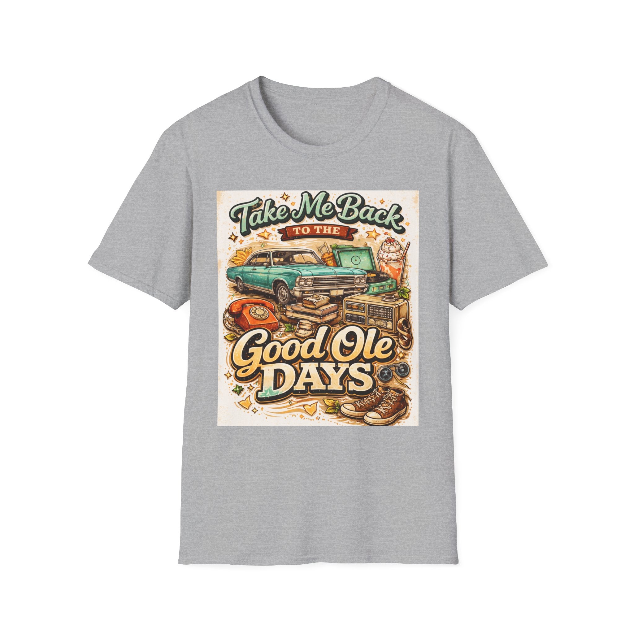 Good Ole Days T-Shirt, Retro Classic Car Vintage Nostalgia Tee