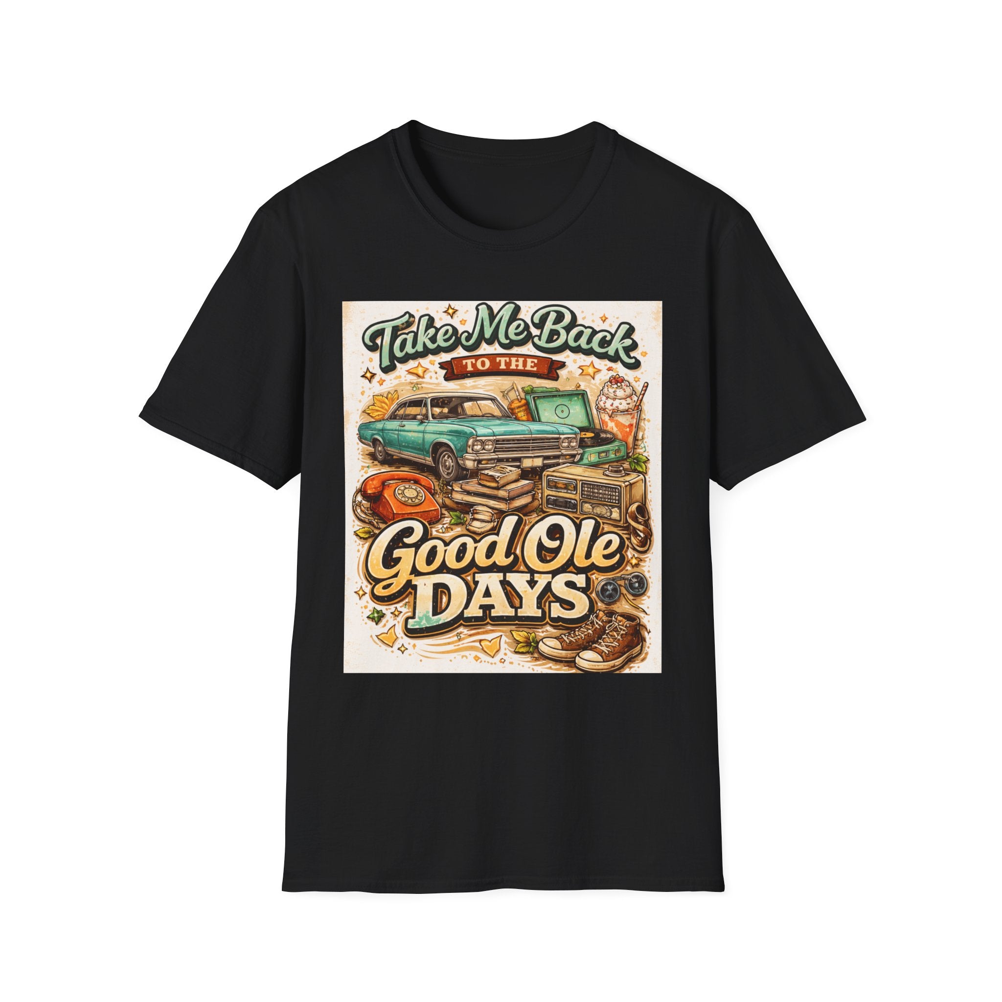 Good Ole Days T-Shirt, Retro Classic Car Vintage Nostalgia Tee