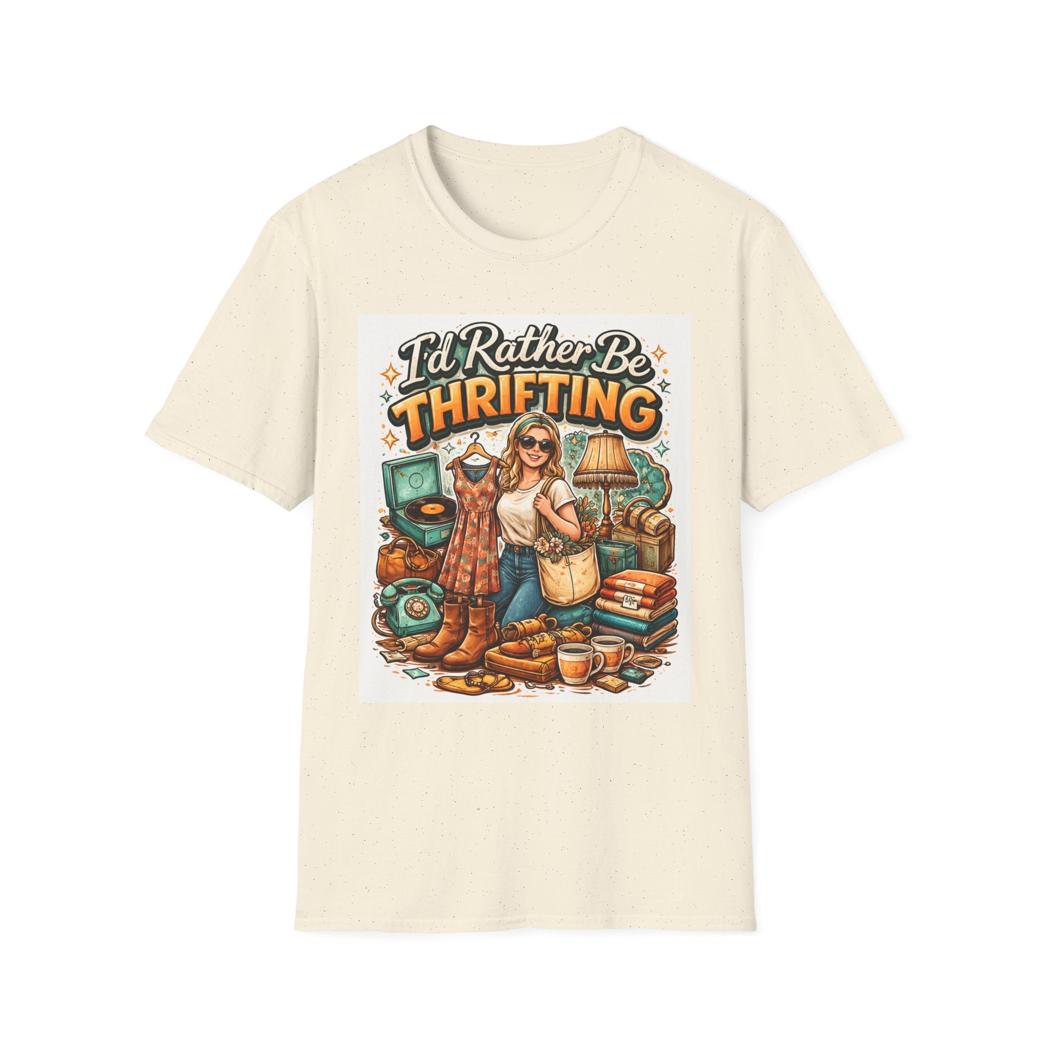 I'd Rather Be Thrifting T-Shirt, Vintage Thrift Store Graphic Tee